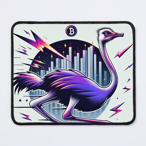 Item preview, $NOSS "Swift Luminescence: Ostrich Unleashing Purple Lightning" designed and sold by zzz888.