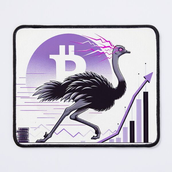 Item preview, $NOSS "Radiant Rush: Ostrich Unleashing Purple Lightning" designed and sold by zzz888.