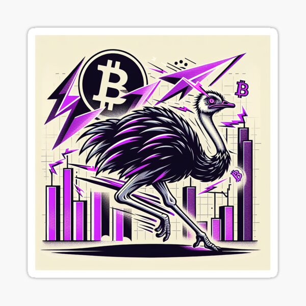 Item preview, $NOSS "Sprint of Elegance: Ostrich Unleashing Purple Lightning" designed and sold by zzz888.