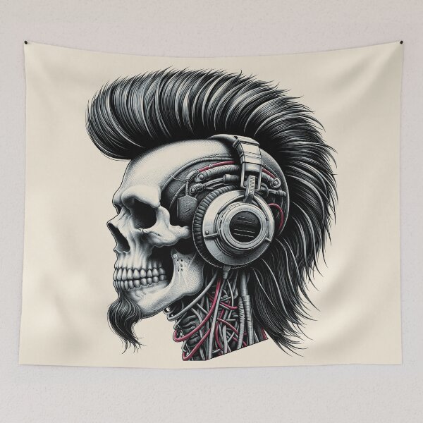 Item preview, Skull wearing Headphones #24 designed and sold by elektronen.