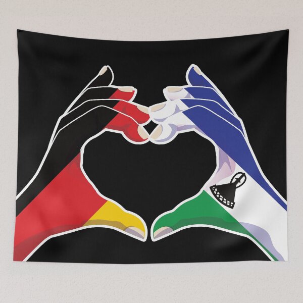 Item preview, Lesotho Lesothan Germany German Love Heart Peace designed and sold by FlagX.