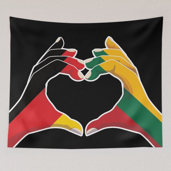 Item preview, Lithuania Lithuanian Germany German Love Heart Peace designed and sold by FlagX.
