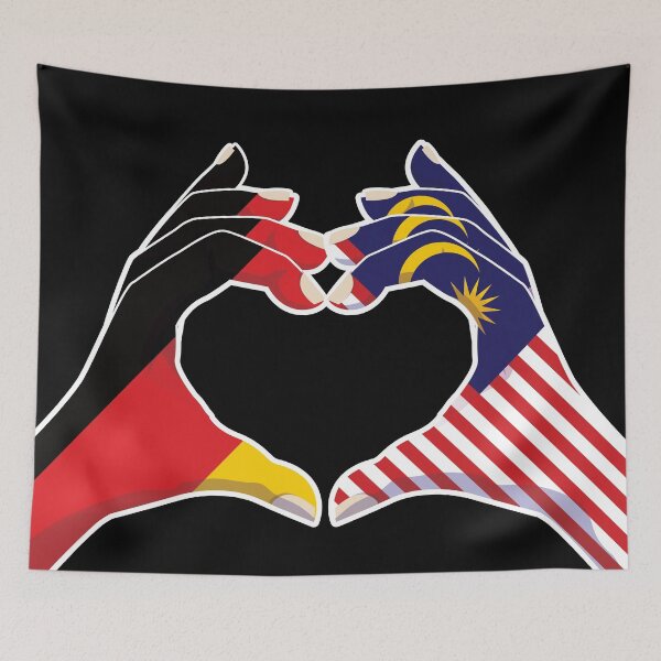 Item preview, Malaysia Malaysian Germany German Love Heart Peace designed and sold by FlagX.