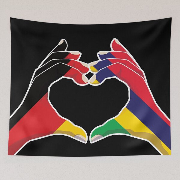 Item preview, Mauritius Mauritian Germany German Love Heart Peace designed and sold by FlagX.