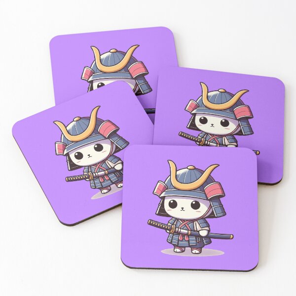 Item preview, orange cat japanese with samurai designed and sold by SOMI SOMI.