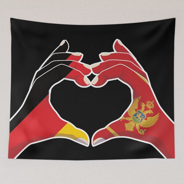 Item preview, Montenegro Montenegrin Germany German Love Heart Peace designed and sold by FlagX.