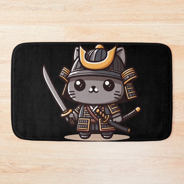 Item preview, japanese black cat with samurai designed and sold by SOMI SOMI.