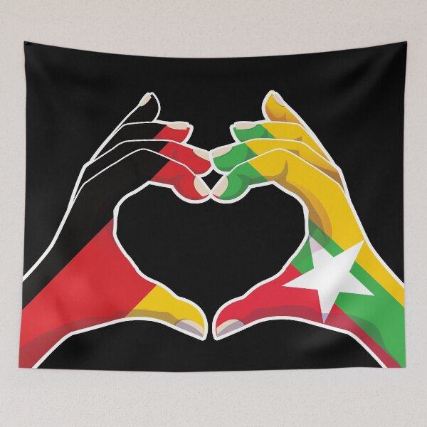 Item preview, Myanmar Burmese Burma Germany German Love Heart Peace designed and sold by FlagX.