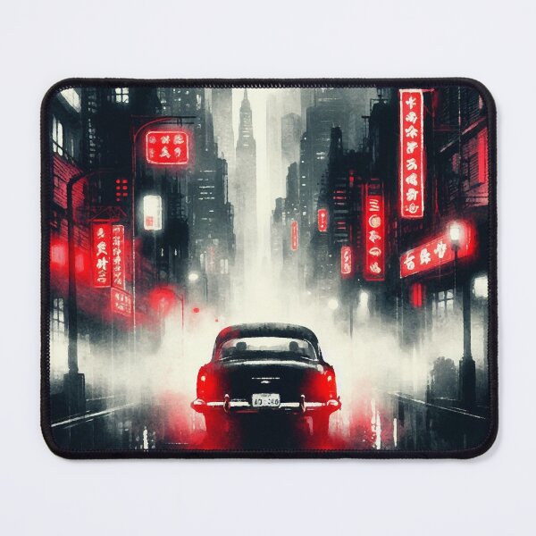 Item preview, 50s Car Red Lights Cityscape [neon noir] designed and sold by RESToRAPTOR.