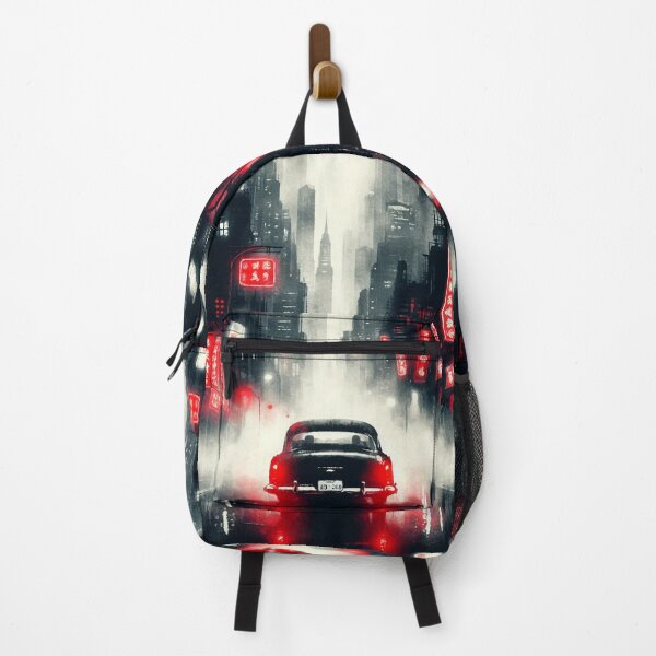 Item preview, 50s Car Red Lights Cityscape [neon noir] designed and sold by RESToRAPTOR.