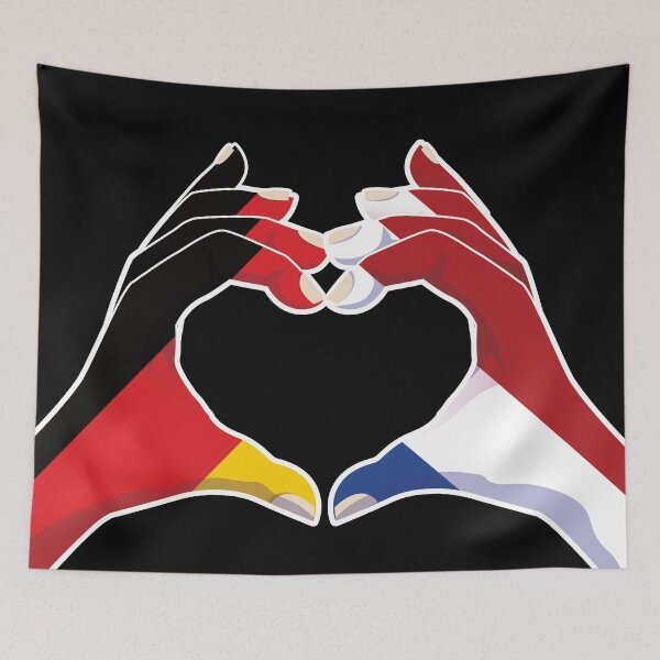 Item preview, Netherlands Dutch Germany German Love Heart Peace designed and sold by FlagX.
