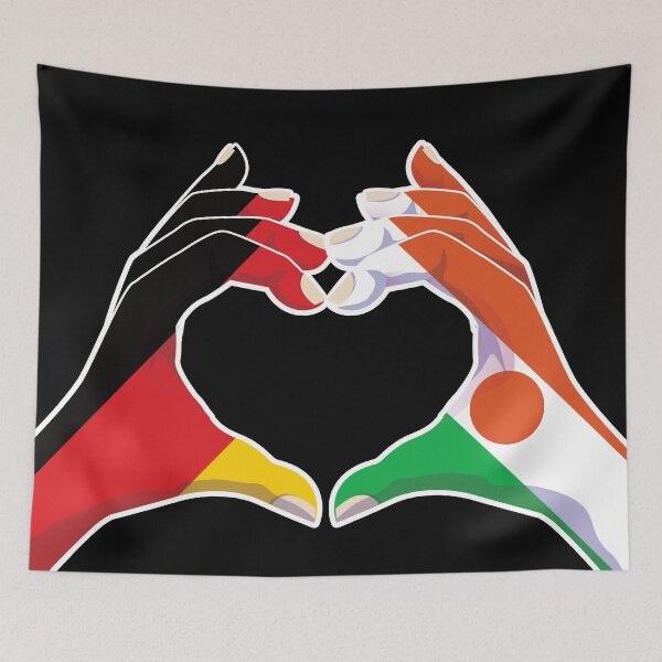 Item preview, Niger Nigerien Germany German Love Heart Peace designed and sold by FlagX.