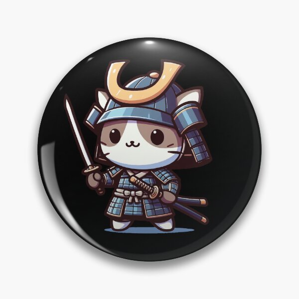 Item preview, japanese meow cat with samurai designed and sold by SOMI SOMI.