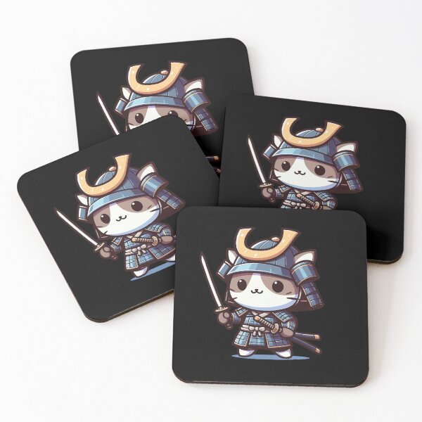 Item preview, japanese meow cat with samurai designed and sold by SOMI SOMI.