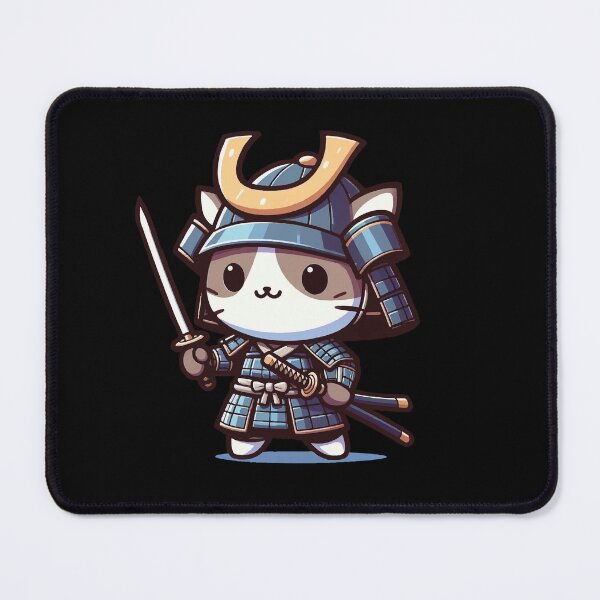 Item preview, japanese meow cat with samurai designed and sold by SOMI SOMI.