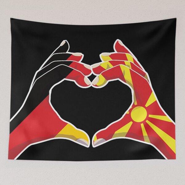 Item preview, North Macedonia Macedonian Germany German Love Heart Peace designed and sold by FlagX.
