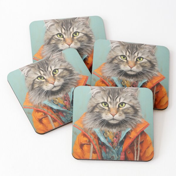Item preview, Cat Portrait wear a coat Eclectic style  designed and sold by BroccolinPeach.