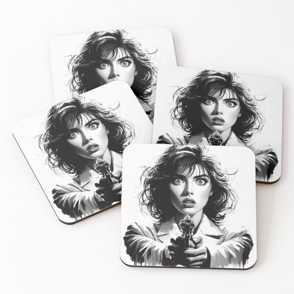Item preview, Scared Girl with a Revolver [Noir, Black and White] designed and sold by RESToRAPTOR.