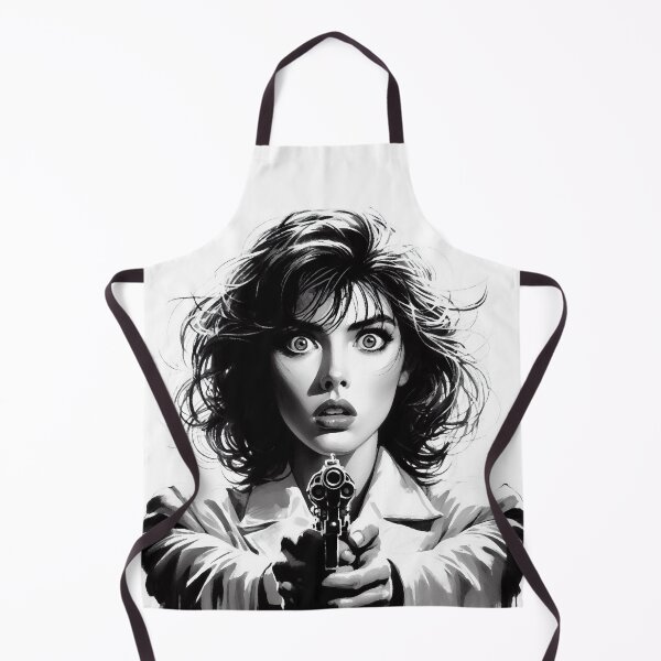 Item preview, Scared Girl with a Revolver [Noir, Black and White] designed and sold by RESToRAPTOR.