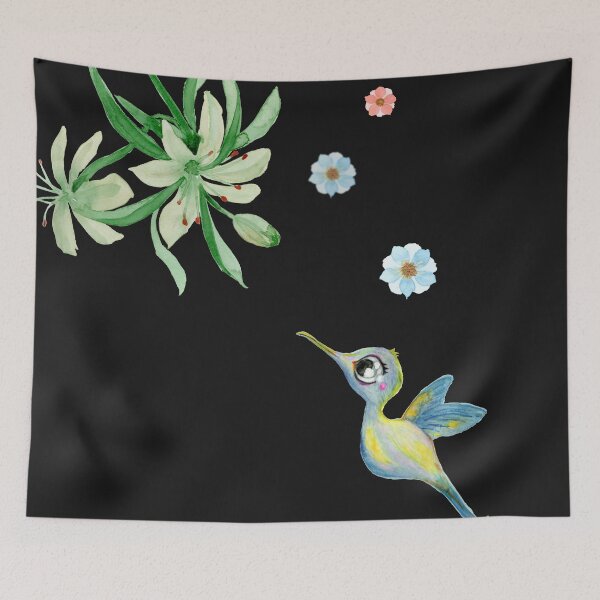 Item preview, Watercolor Hummingbird with Orchid designed and sold by Kere123.