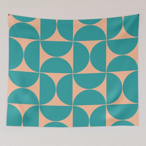 Item preview, Mid-Century Modern Pattern No.84 - Peach Fuzz and Baltic designed and sold by Zoltan Ratko.