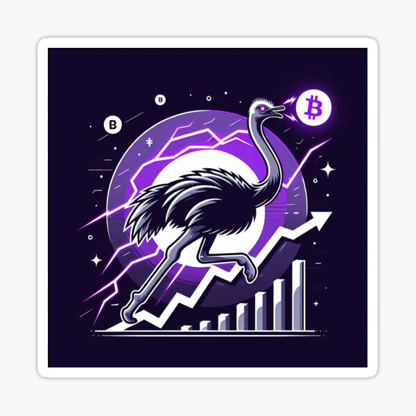 Item preview, $NOSS "Swift Luminescence: Ostrich Unleashing Purple Lightning" designed and sold by zzz888.