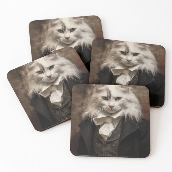 Item preview, White Cat in Suit designed and sold by BroccolinPeach.