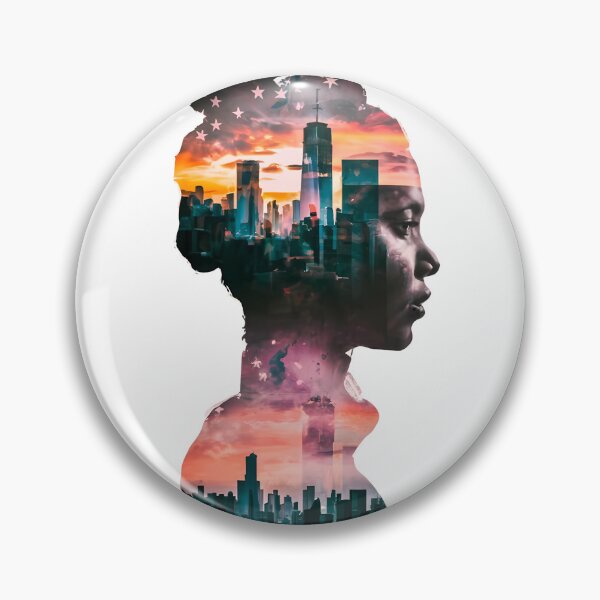 Item preview, Lady listening noise of the city, double exposure art designed and sold by Zibis09.