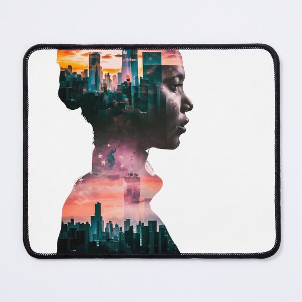 Item preview, Lady listening noise of the city, double exposure art designed and sold by Zibis09.