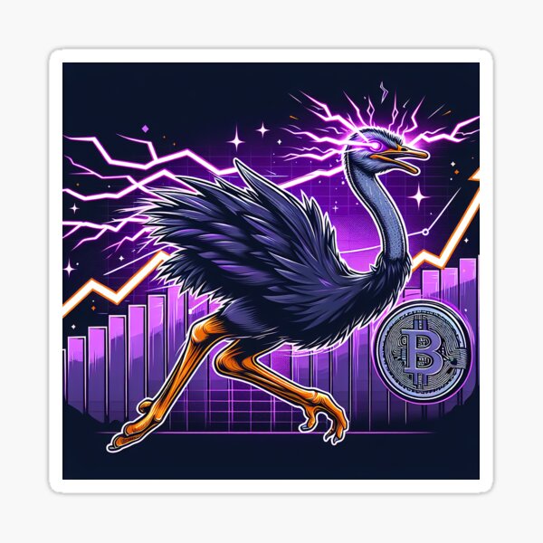 Item preview, $NOSS "Sprint of Elegance: Ostrich Unleashes Purple Lightning" designed and sold by zzz888.