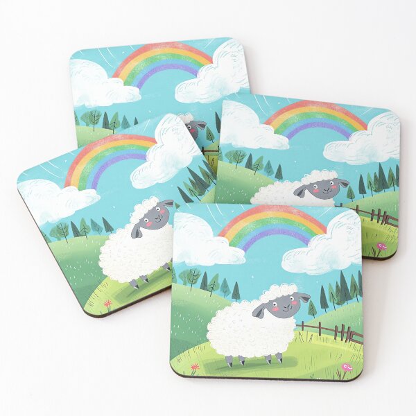 Item preview, Fluffy Sheep Meadow designed and sold by cute-animals99.