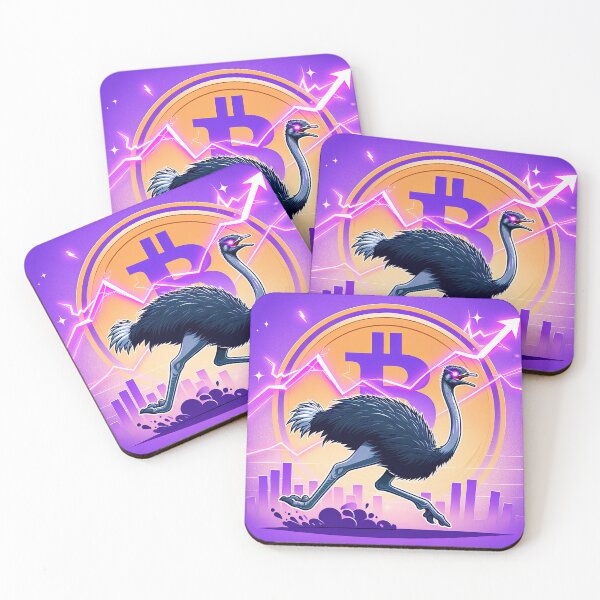 Item preview, $NOSS "Swift Luminescence: Ostrich Unleashing Purple Lightning" designed and sold by zzz888.