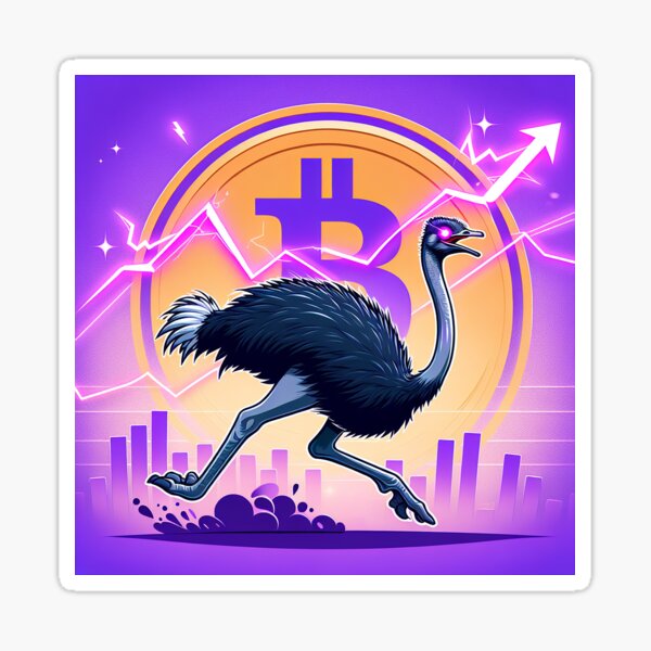 Item preview, $NOSS "Swift Luminescence: Ostrich Unleashing Purple Lightning" designed and sold by zzz888.