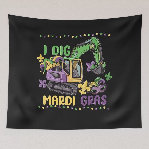 Item preview, Kids I Dig Mardi Gras Construction Truck Cute Vehicle Boys Kids Toddler  designed and sold by Pitchou07.