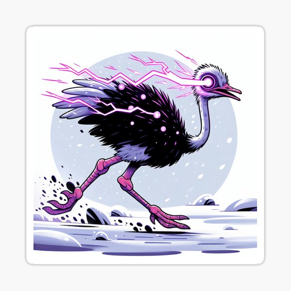 Item preview, $NOSS "Frosty Dash: Ostrich Unleashes Purple Lightning" designed and sold by zzz888.