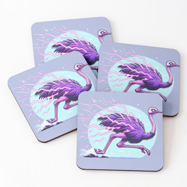 Item preview, $NOSS "Swift Luminescence: Ostrich Unleashing Purple Lightning" designed and sold by zzz888.