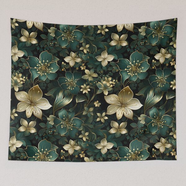 Item preview, Golden Shamrock Elegance - Luxurious St. Patrick's Day Floral Seamless Pattern designed and sold by VoyteksDesigns.