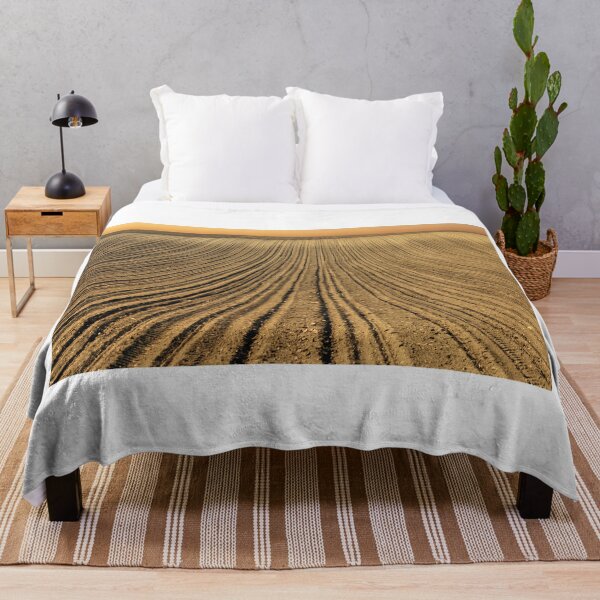 Item preview, Plowed field and gold sunset sky landscape designed and sold by goceris.