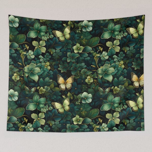 Item preview, Enchanted Clover & Butterfly - St. Patrick's Day Serene Nature Seamless Pattern designed and sold by VoyteksDesigns.