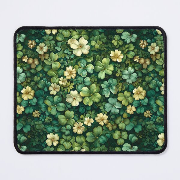 Item preview, Golden Hues Shamrock Bliss - St. Patrick's Day Nature's Touch Seamless Pattern designed and sold by VoyteksDesigns.