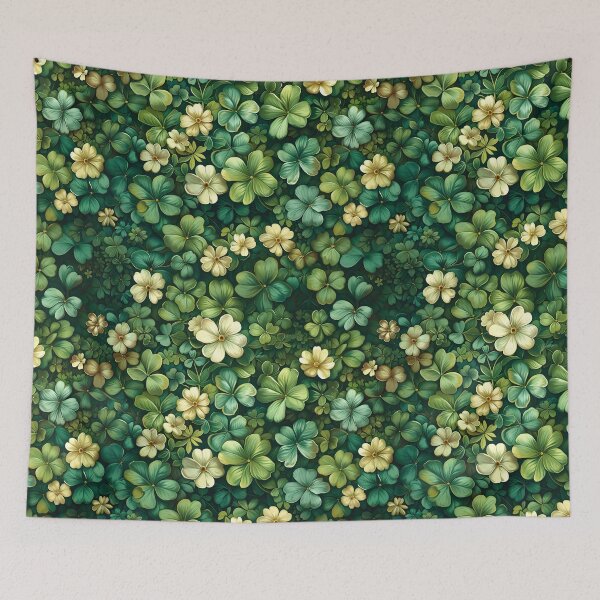 Item preview, Golden Hues Shamrock Bliss - St. Patrick's Day Nature's Touch Seamless Pattern designed and sold by VoyteksDesigns.