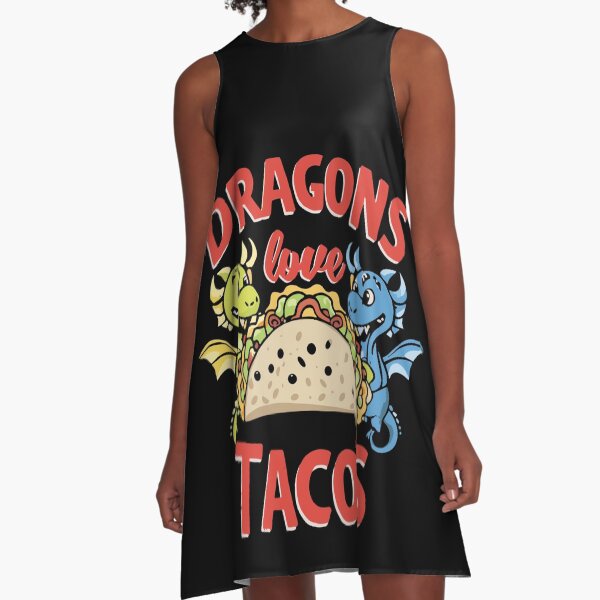 Vista previa del artículo con la obra «Dragones Love Tacos Camisa Adulto Niños Dragon Lovers Regalos», diseñado y vendido por Pitchou07.