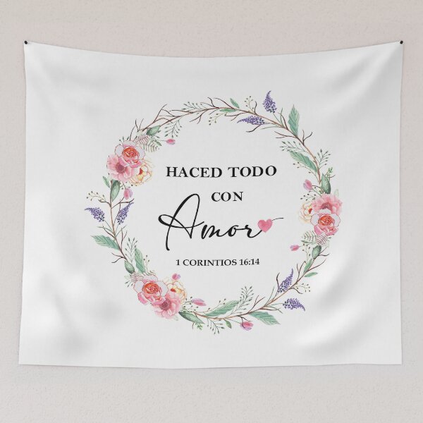 Item preview, Haced todo con amor, spanish bible verse designed and sold by latiendadearyam.