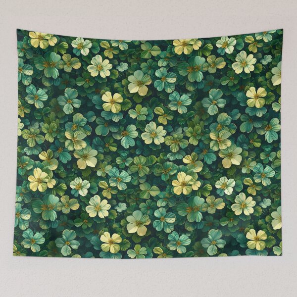 Item preview, Verdant Charm - St. Patrick's Day Clover Cluster Seamless Pattern designed and sold by VoyteksDesigns.
