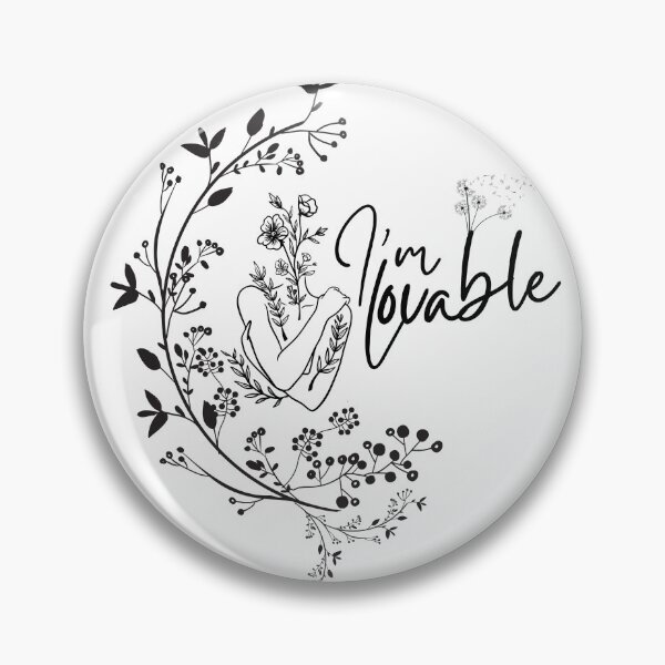 Item preview, Monochromatic I'm Lovable Floral Line Art Woman Midnight Flora designed and sold by Simplystik.