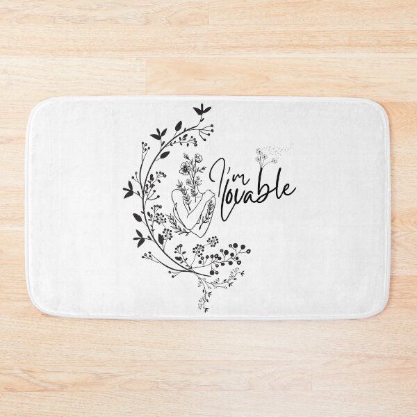 Item preview, Monochromatic I'm Lovable Floral Line Art Woman Midnight Flora designed and sold by Simplystik.