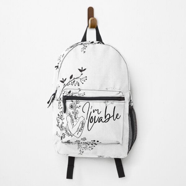 Item preview, Monochromatic I'm Lovable Floral Line Art Woman Midnight Flora designed and sold by Simplystik.