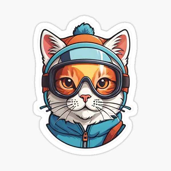 Cat Skiing Stickers for Sale