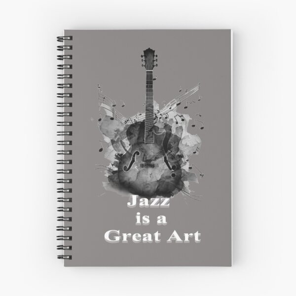 Item preview, Jazz guitar, sheet music, watercolor, text 'Jazz is a great art' designed and sold by Tomasz  Siennicki.