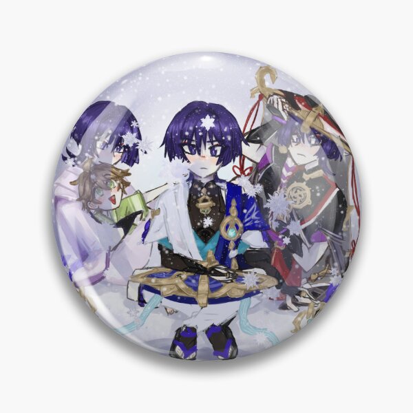 Item preview, Wanderer Scaramouche Kabukimono Snowglobe designed and sold by AmazingBread.